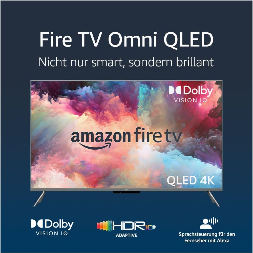 Amazon Fire TV-Omni-QLED-Serie Smart-TV mit 55 Zoll (140 cm), 4K UHD, lokales Dimmen, Sprachsteuerung mit Alexa