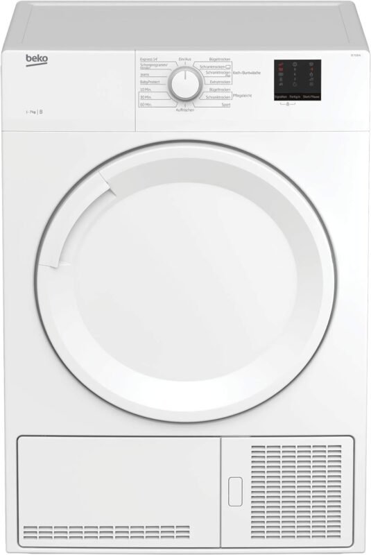 Beko DC 7130 N b100 Kondenstrockner, 7 kg, Elektronische Feuchtemessung, Automatischer Knitterschutz, AquaWave-Schontrommel, 15 Programme, Express Programm