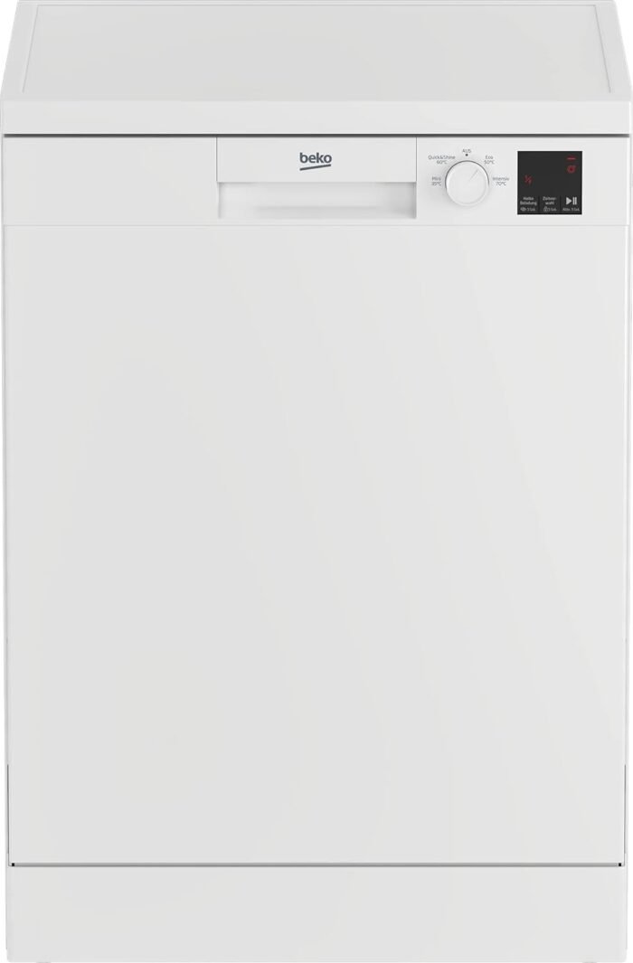 Beko DFN04321W b100 Freistehender Geschirrspüler 60 cm, 13 Maßgedecke, unterbaufähig, Halbe Beladung, Zeitvorwahl, Clean&Shine-Programm, 4 Programme, Watersafe, Weiß