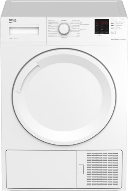 Beko DS7512PA b100 Wärmepumpentrockner 7 kg, Kombinierter Filtermechanismus, Elektronische Feuchtemessung, Express 30' Programm, Keine Farbverwaschung, Sanftes Trocknen, 15...