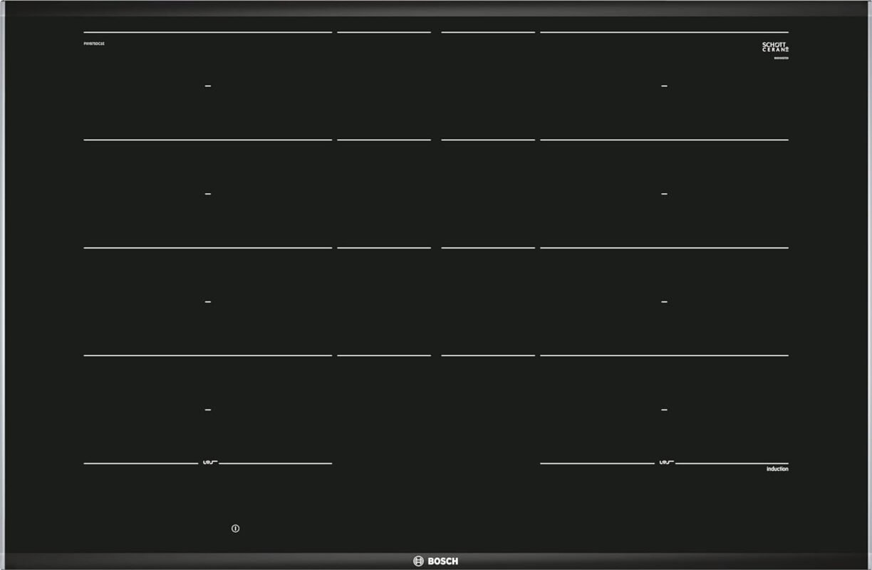 Bosch Hausgeräte PXY875DC1E Serie 8 Induktionskochfeld, 80cm breit, FlexInduction freie Platzwahl, MoveMode voreingestellte Leistungsstufen, GutFry Bratsensor, PowerBoost...