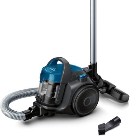 Bosch Staubsauger beutellos Clean´n Serie 2 BGC05A220A, Bodenstaubsauger, Bodendüse für Parkett, Teppich, Fliesen, Hygiene-Filter, langes Kabel, leise, leicht, 700 W, blau