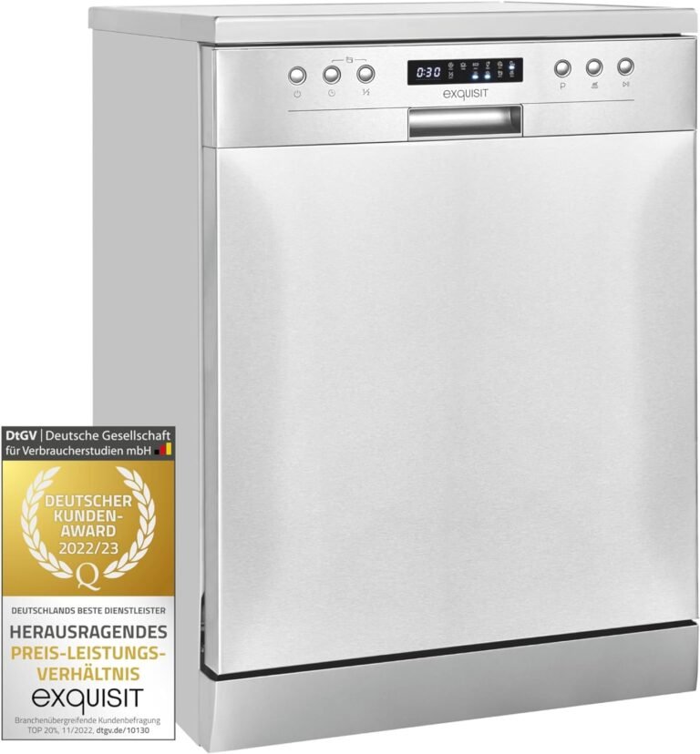 Exquisit Geschirrspüler GSP6012-030E weiss | Geschirrspüler 60 cm unterbaufähig und freistehend | 12 Maßgedecke | LED | Spülmaschine 60 cm freistehend
