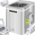 KESSER® Eiswürfelbereiter | Eiswürfelmaschine Edelstahl | Ice Maker | 12 kg 24 h | Zubereitung in 7 min | 2,2 Liter Wassertank | 2 Eiswürfel-Größen | LED-Display |...