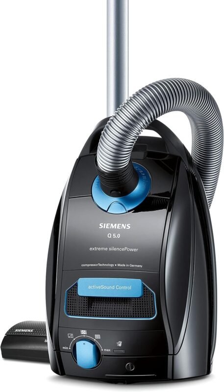 Siemens Staubsauger mit Beutel Q5.0 extreme silencePower VSQ5X1230, Bodenstaubsauger, ideal für Allergiker, Hygiene-Filter, starke Saugleistung, Bodendüse für Parkett, Teppich,...