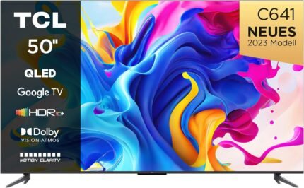 TCL 50T7B 50-Zoll QLED Pro Fernseher, 4K Ultra HD, HDR Pro, Smart TV Unterstützt von Google TV (Dolby & Atmos, Motion Clarity, Freihändige Sprachsteuerung, Kompatibel mit Google...