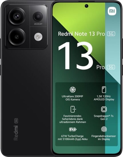 Xiaomi Redmi Note 13 Pro+ 5G Smartphone, 12+512GB Handy ohne Vertrag, Schwarz